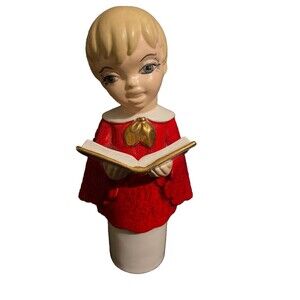 Vintage Hand painted Ceramic Choir Girl Christmas statue 10.75" tall